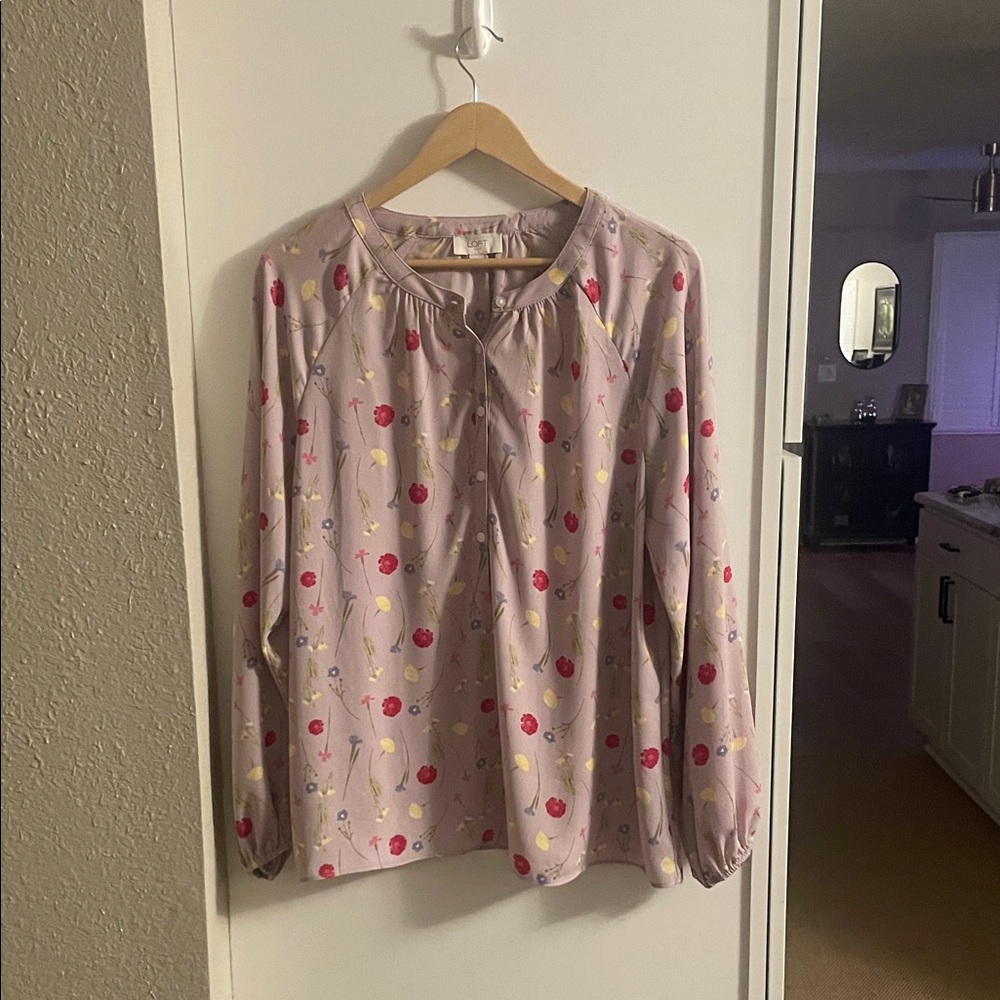 LOFT Pastel Floral Blouse